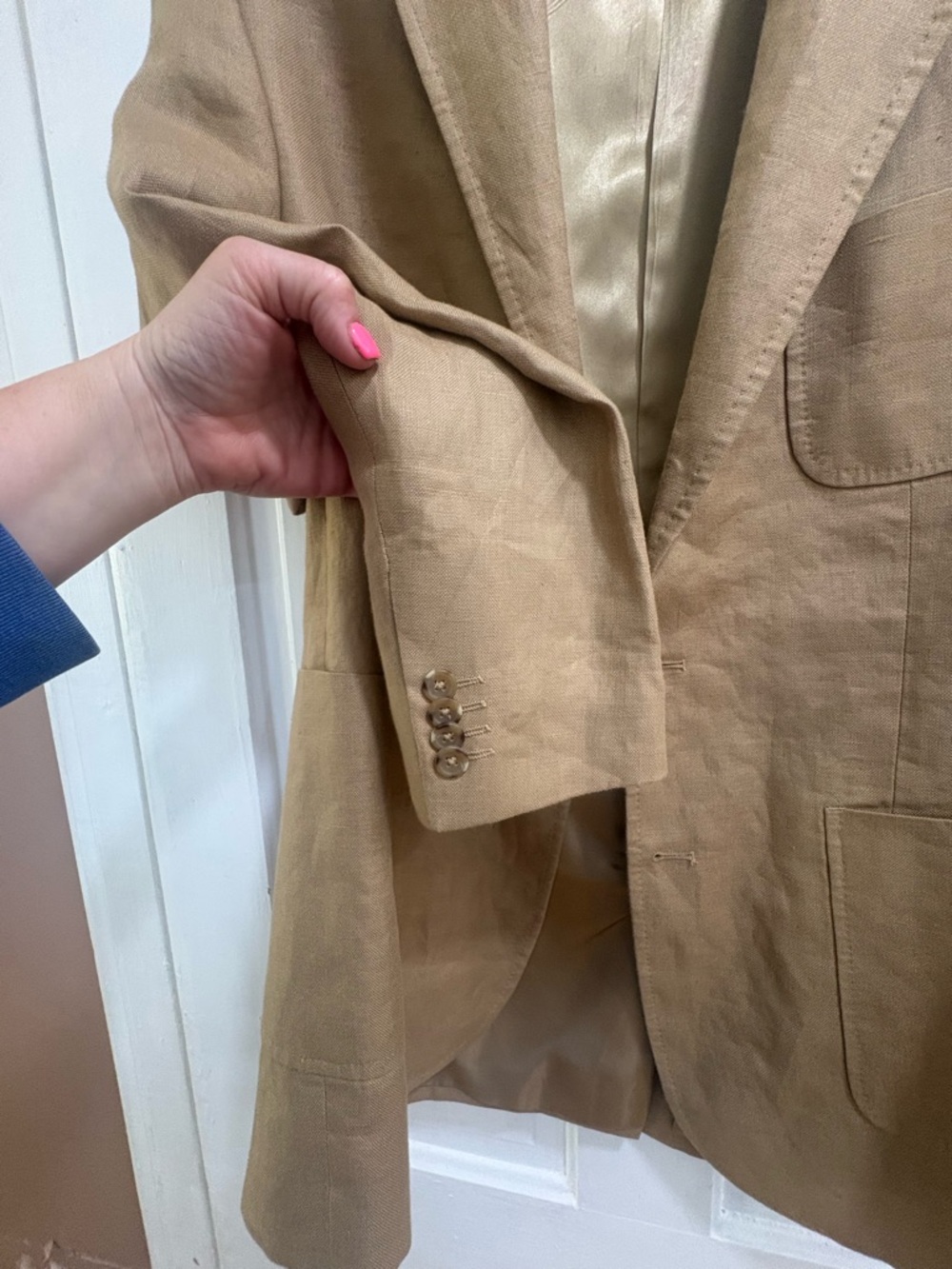 VINTAGE BANANA REPUBLIC MENS LINEN BLAZER - Picture 3 of 9
